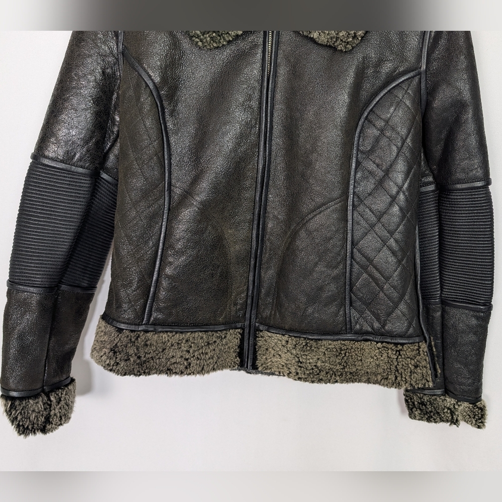 Cuadra Shearling Lined Leather Jacket - image 5